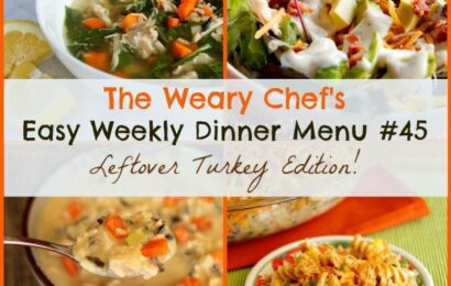 Easy Weekly Dinner Menu 45 - Dinner ideas with leftover turkey!