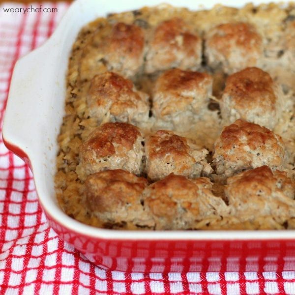 Simple Baked Meatballs with Rice and Gravy The Weary Chef