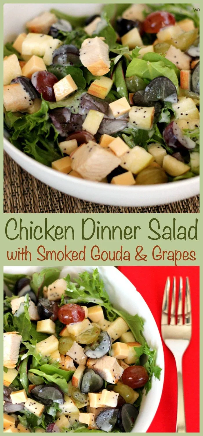 Smoked gouda, savory chicken, and tart grapes make this easy dinner salad irresistible!