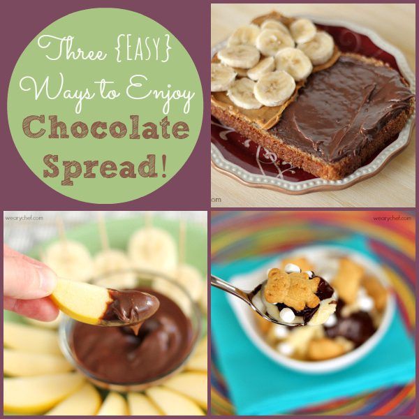 3 Easy Ways to Enjoy Chocolate Spread: S'mores Sundaes, Chocolate Yogurt Dip, and Peanut Butter Chocolate Banana Sandwiches! #SpreadPossibilities #HersheysHeroes