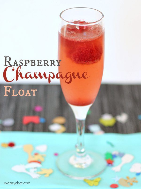 Raspberry Champagne Float #NewYears #cocktail