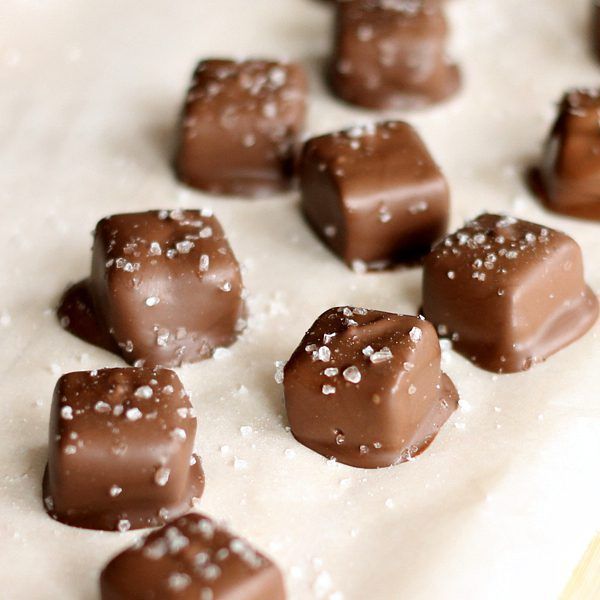 Homemade Salted Chocolate Caramels and Chocolate Dipped Cookies #BakeWithGhirardelli #sponsored