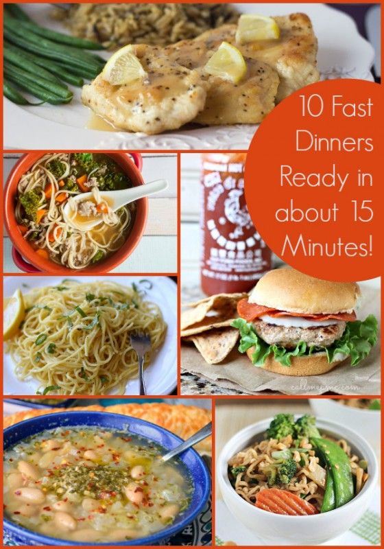 10 Fast Dinner Recipes Ready in about 15 Minutes! #quickdinner