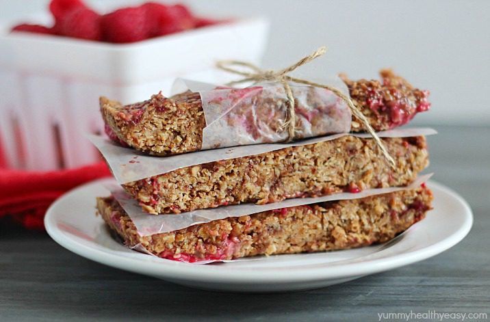Raspberry Chocolate Protein Bars | Yummy Healthy Easy