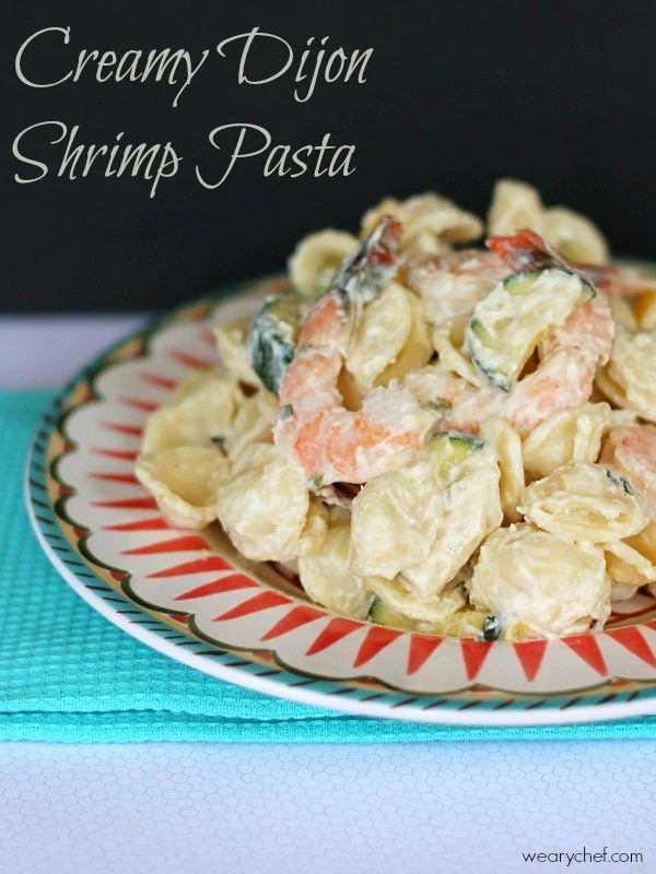 This  creamy dijon alfredo pasta with shrimp is perfect for a date night at home!