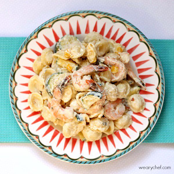 This  creamy dijon alfredo pasta with shrimp is perfect for a date night at home!