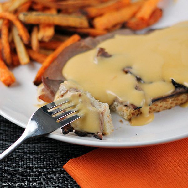 Open Faced Roast Beef Sandwiches with Beer Cheese Sauce