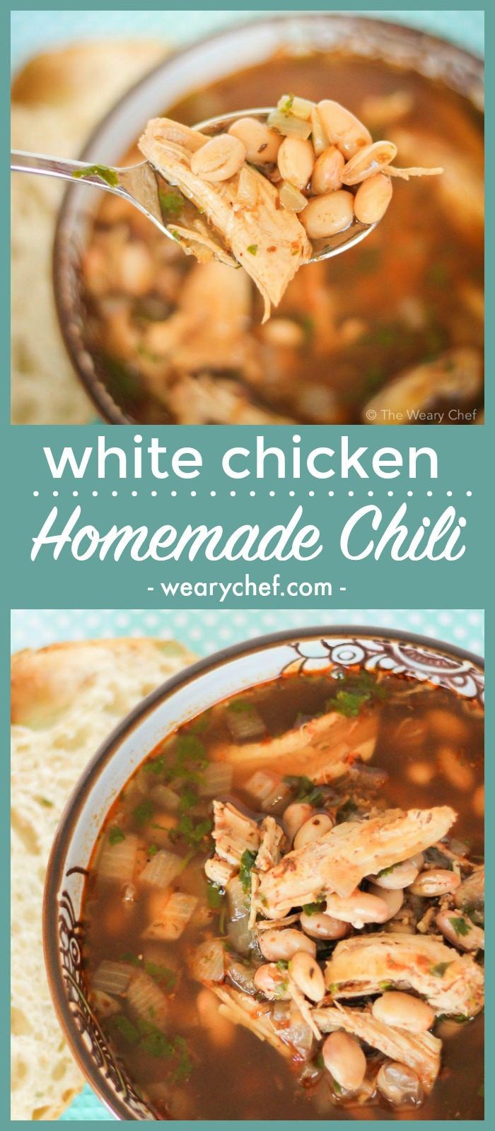 This easy, flavorful white chicken chili recipe has been a favorite soup recipe at our house for years!