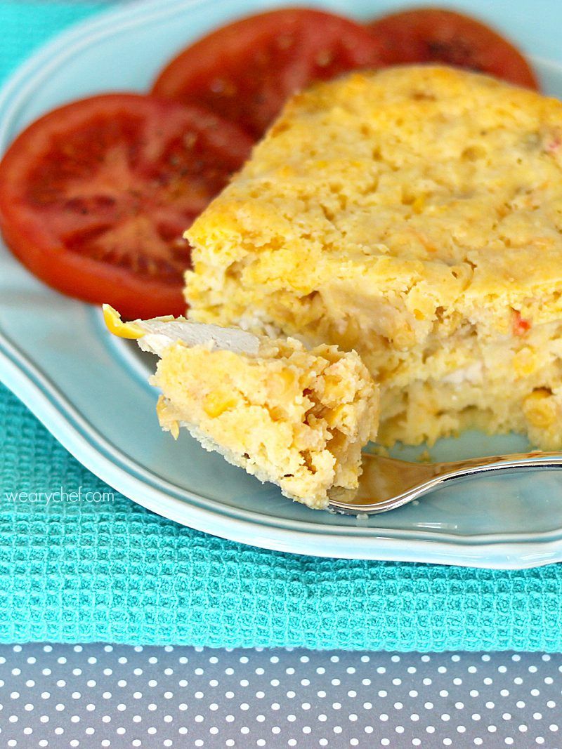 Cornbread Casserole with Chicken (or not!) - The Weary Chef