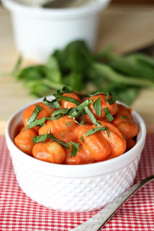 Quick Gnocchi in Easy Tomato Cream Sauce featuring Rondelé Cheese #sponsored