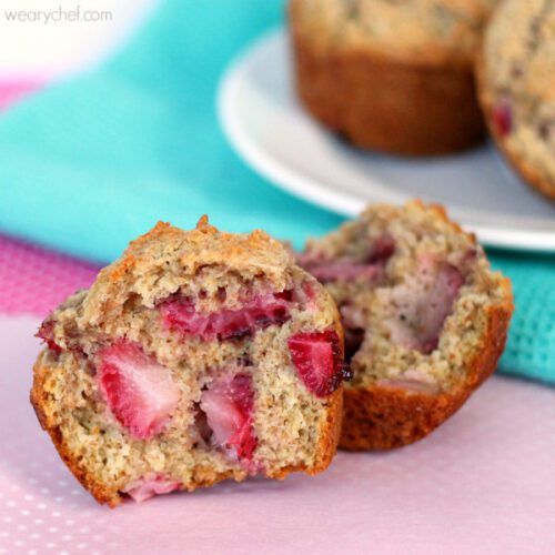 Strawberry Muffins with Sour Cream by The Weary Chef