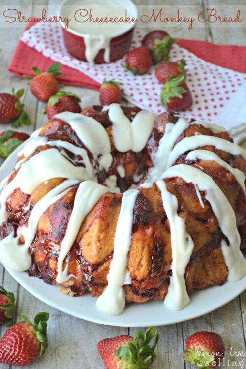 Strawberry Cheesecake Monkey Bread by Lemon Tree Dwelling