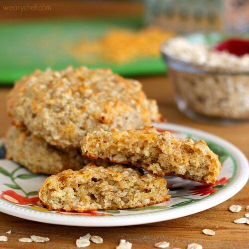 Oatmeal Cheese Biscuits - These savory biscuits are loaded with whole grains!