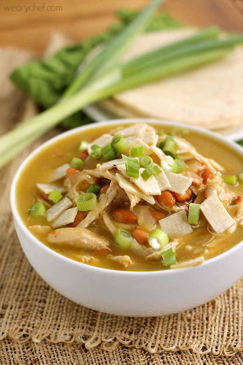 Green Chicken Enchilada Soup - The Weary Chef