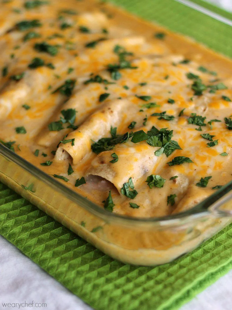 Creamy Crab and Shrimp Enchiladas From Scratch - The Weary Chef