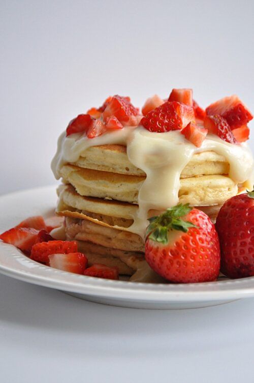 Strawberries and Cream Pancakes by House of Yumm