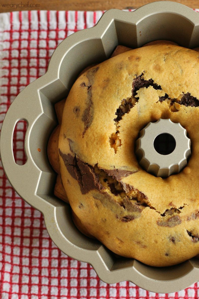 Chocolate Marbled Pumpkin Pound Cake