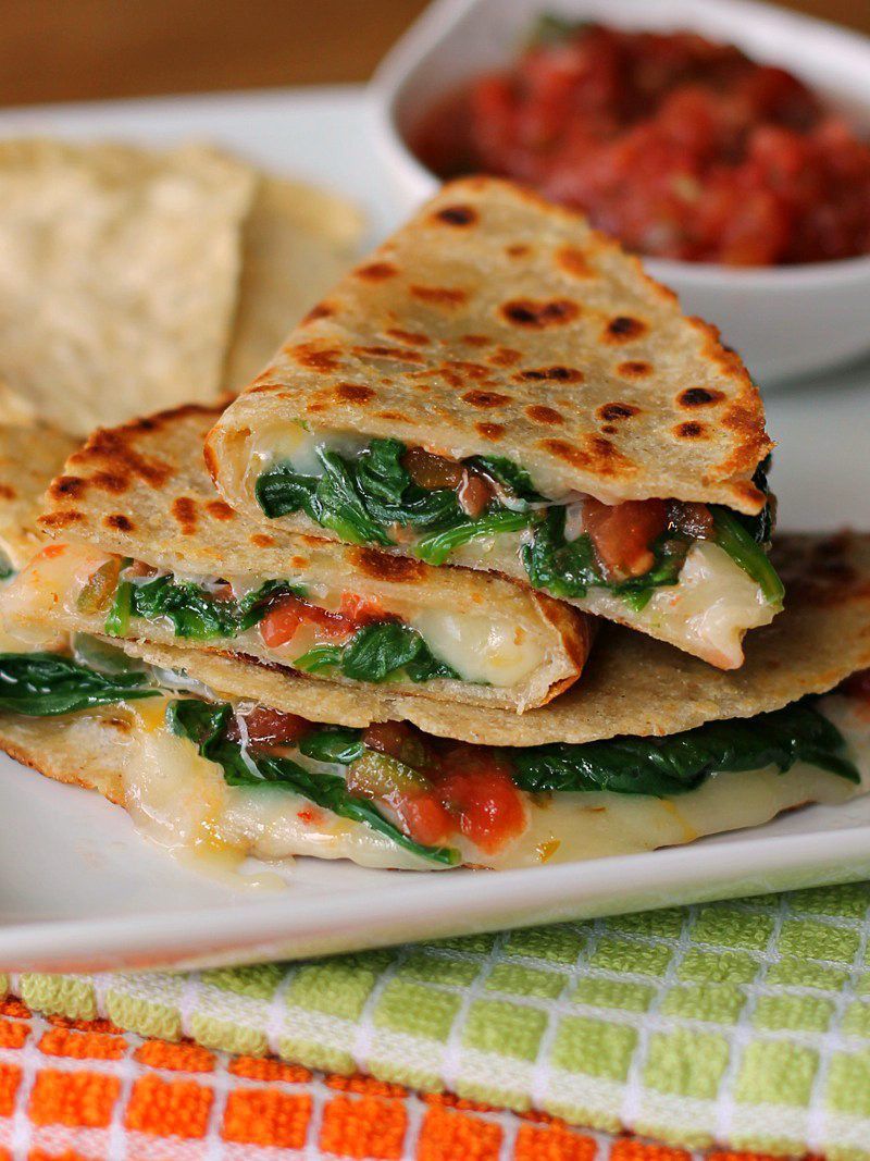 Spicy Spinach Quesadilla Recipe - The Weary Chef