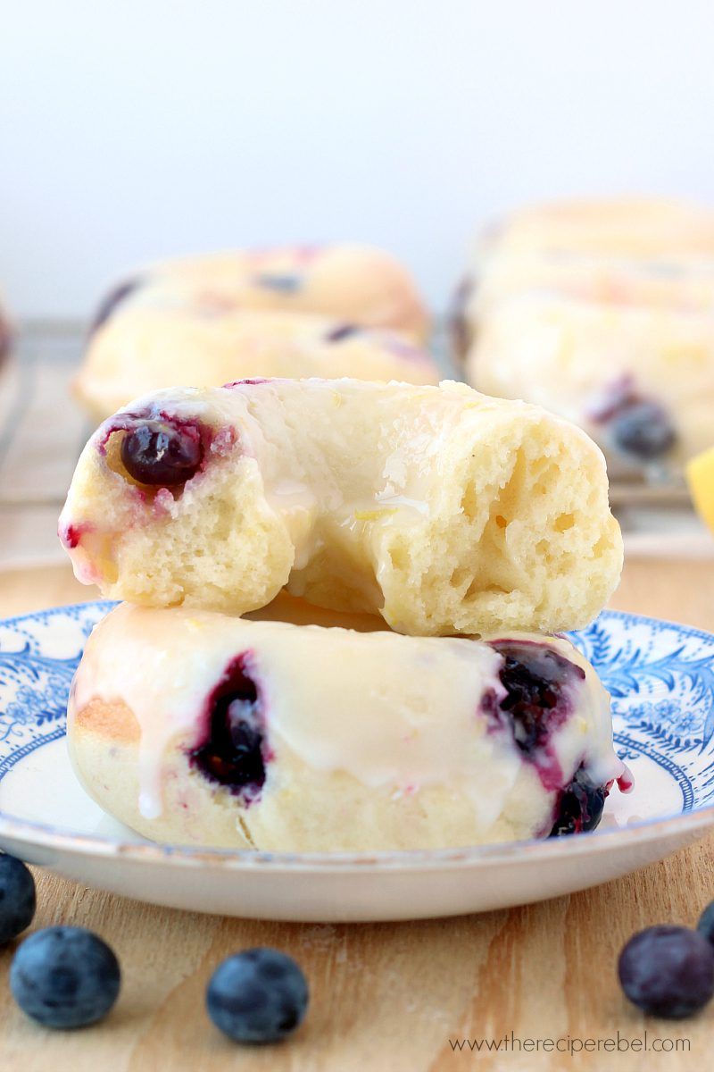 Baked Lemon Blueberry Donuts by The Recipe Rebel
