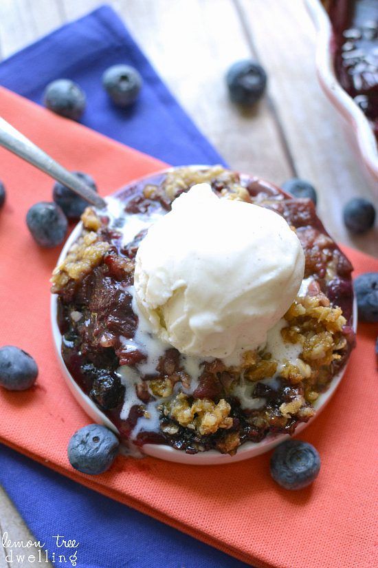 Blueberry Rhubarb Crisp by Lemon Tree Dwelling