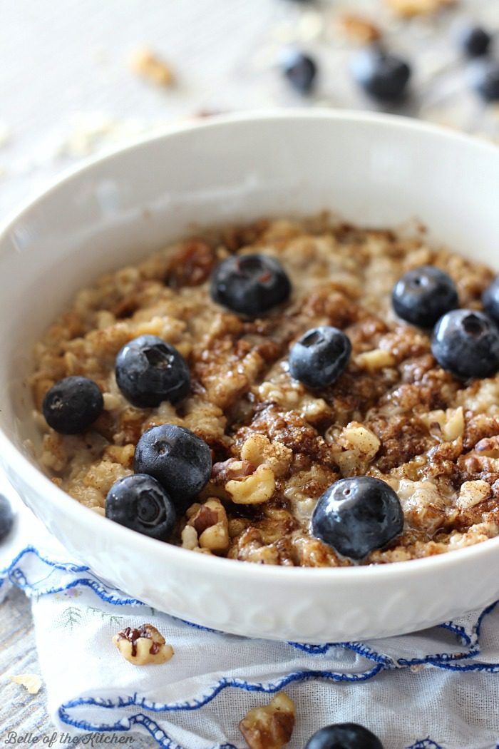 Blueberry Muffin Oatmeal by Belle of the Kitchen