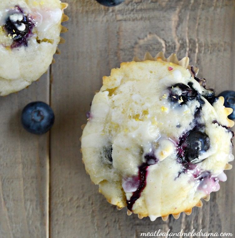Glazed Lemon Blueberry Muffins by Meatloaf and Melodrama