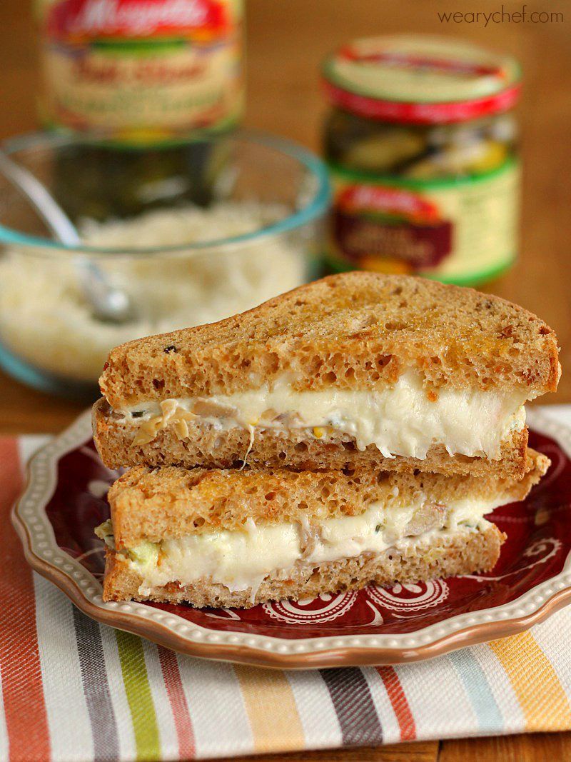 Jalapeño Artichoke Dip Grilled Cheese Sandwich - The Weary Chef