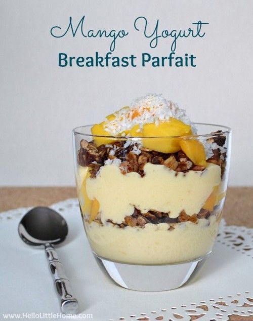 Mango Yogurt Breakfast Parfait | Hello Little Home