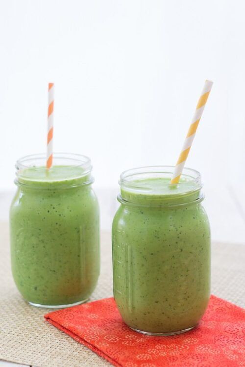 Peach, Mango, and Kale Smoothie | Kristine's Kitchen