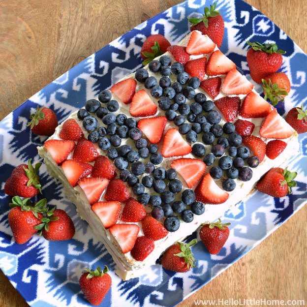 Red White and Blue Ice Box Cake by Hello Little Home
