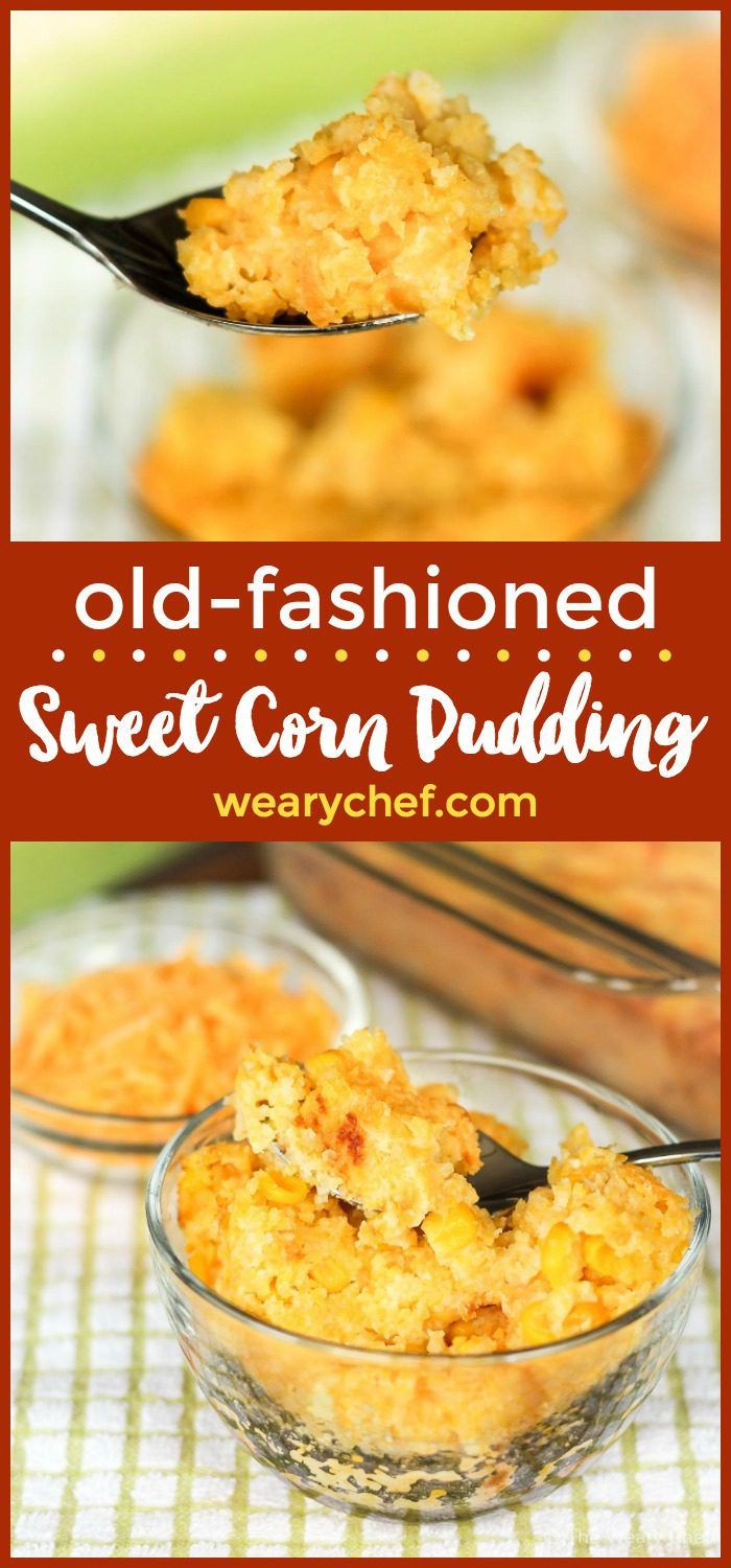 This old-fashioned Sweet Corn Pudding is a great holiday side dish, or pair it with pork or chicken any time of year!