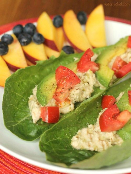 Tuna Salad Lettuce Wraps - A quick and healthy lunch! #glutenfree