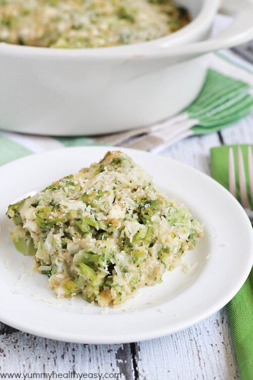 Broccoli Quinoa Casserole | Yummy Healthy Eats