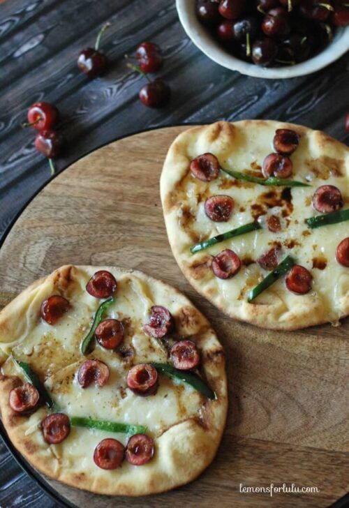 Grilled Cherry Brie Pizza by Lemons for Lulu