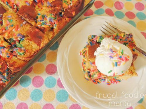 Cake Batter French Toast by Frugal Foodie Mama