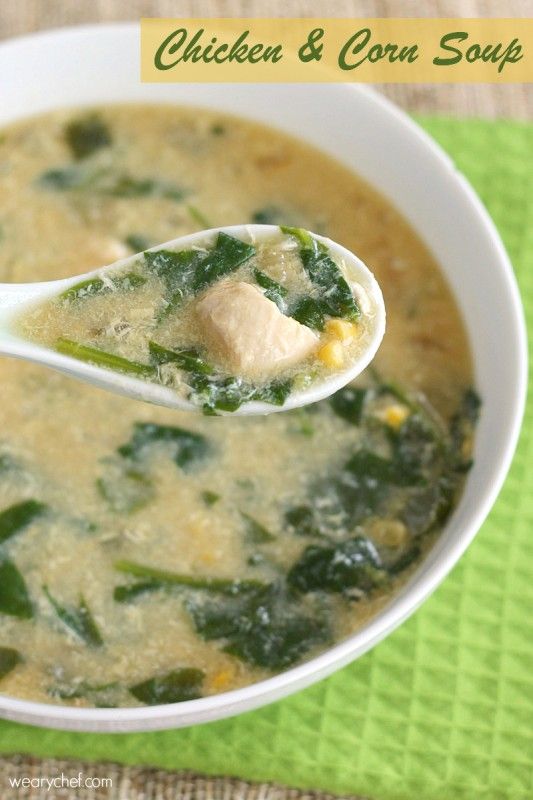 Chinese Chicken and Corn Soup - This healthy, filling soup is just right for a cool evening or nursing a summer cold!