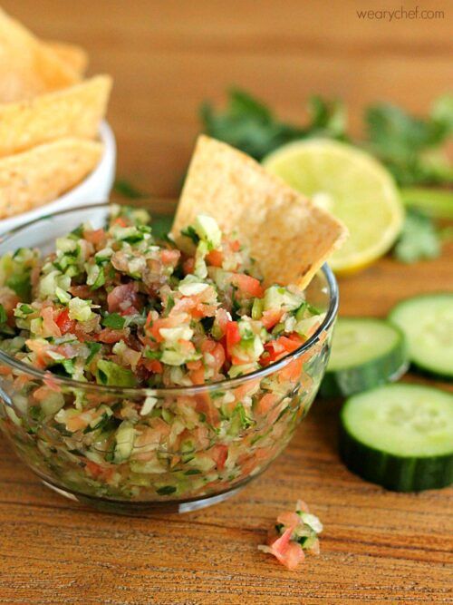 Cucumber Salsa - Just right with chips or fish tacos! - wearychef.com