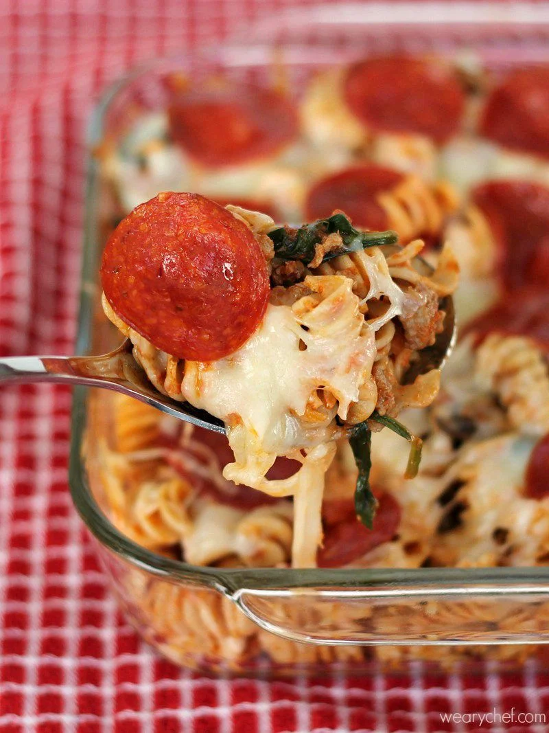 Easy Pizza Pasta Casserole The Weary Chef   Pizza Pasta Casserole2 