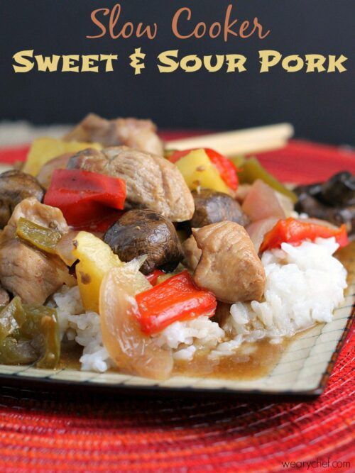 Slow Cooker Sweet and Sour Pork - Skip delivery and enjoy this easy Chinese dinner right from your crockpot! - wearychef.com