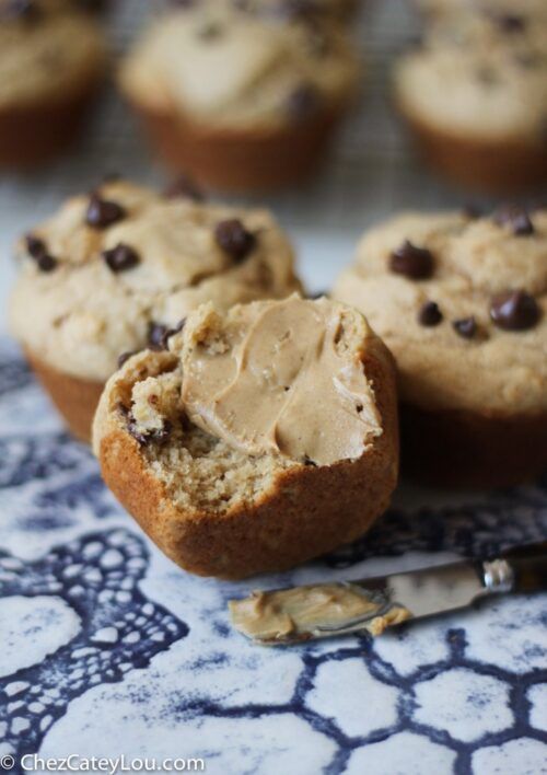 Peanut Butter Chocolate Chip Muffins | Chez CateyLou