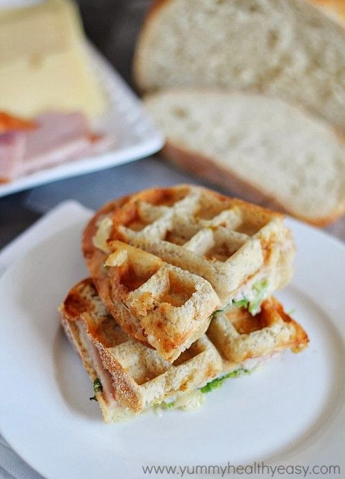 Turkey and Swiss Waffle Panini | Yummy Healthy Easy