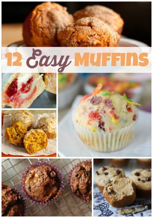 12 Easy Muffins - You will love these quick and easy breakfast recipes! - wearychef.com