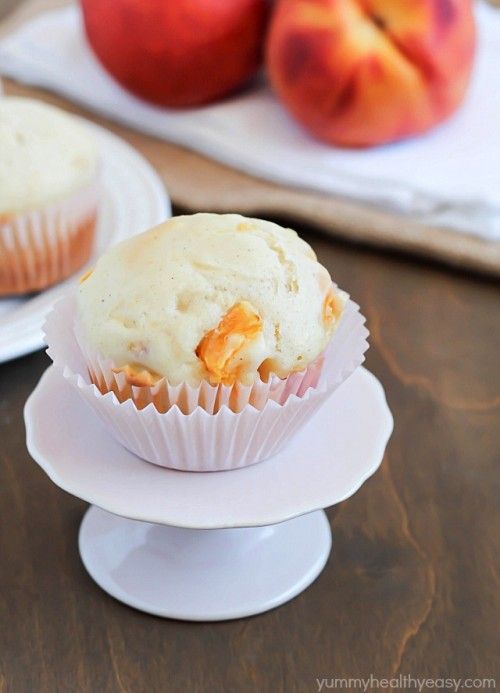 Peach Muffins | Yummy Healthy Easy