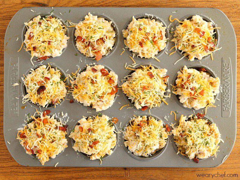 Ranch Bacon Mac and Cheese Cups - Perfect for tailgating, lunchboxes, or potlucks!