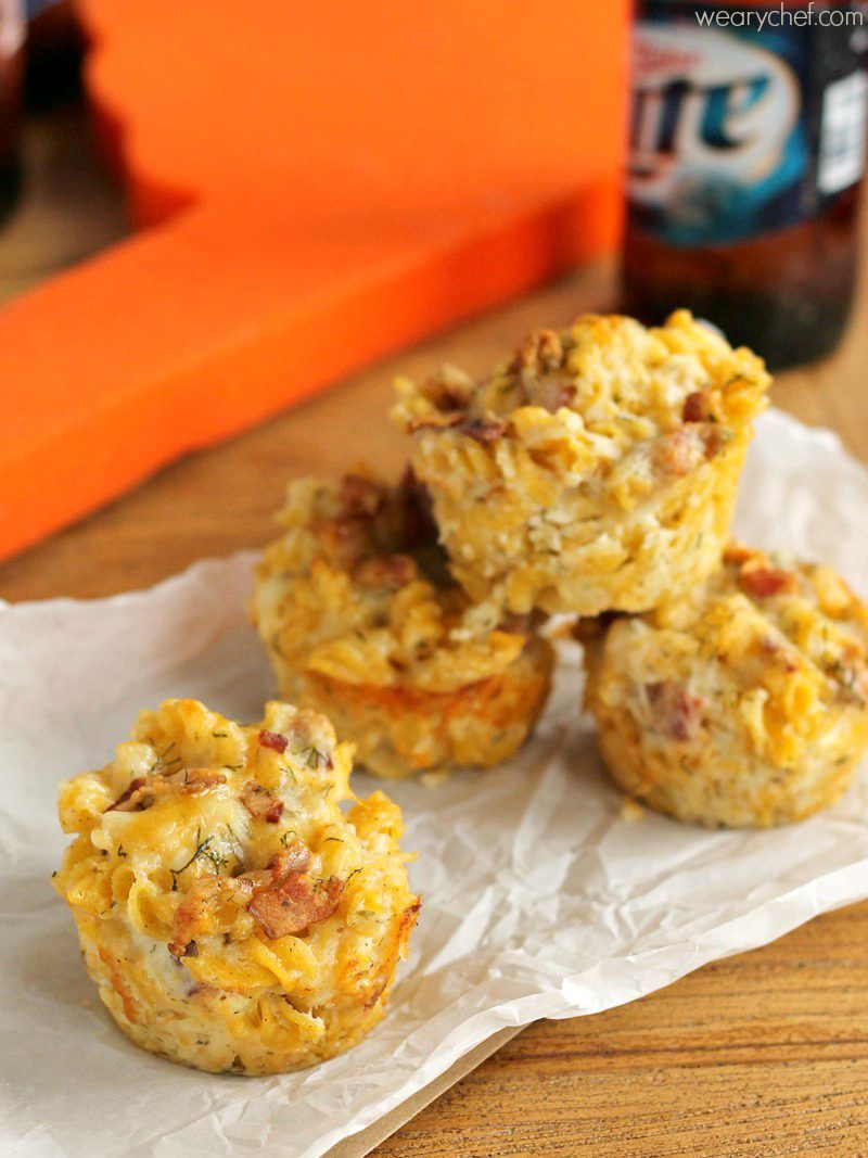 Ranch Bacon Mac and Cheese Cups - Perfect for tailgating, lunchboxes, or potlucks! 