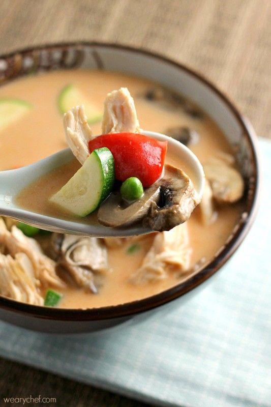 Coconut Chicken Thai Soup - This flavorful soup is just right for a quick dinner!