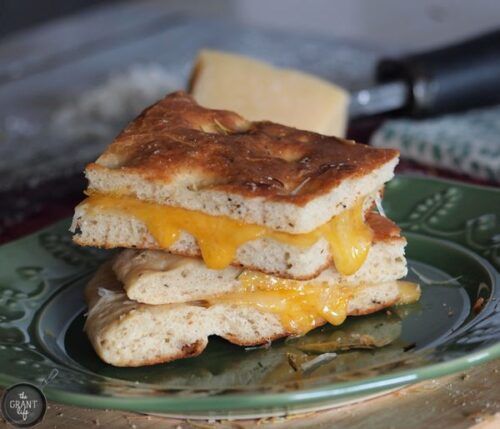 Cheddar Parmesan Focaccia Grilled Cheese | The Grant Life