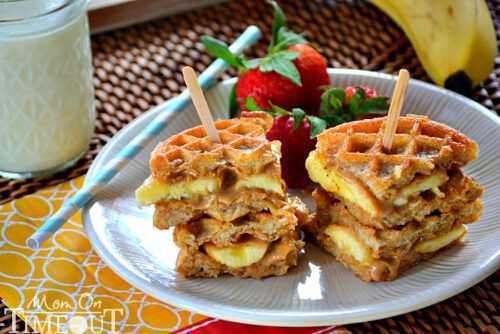 Grilled Peanut Butter Honey Banana Waffle Sandwich | Mom on Timeout