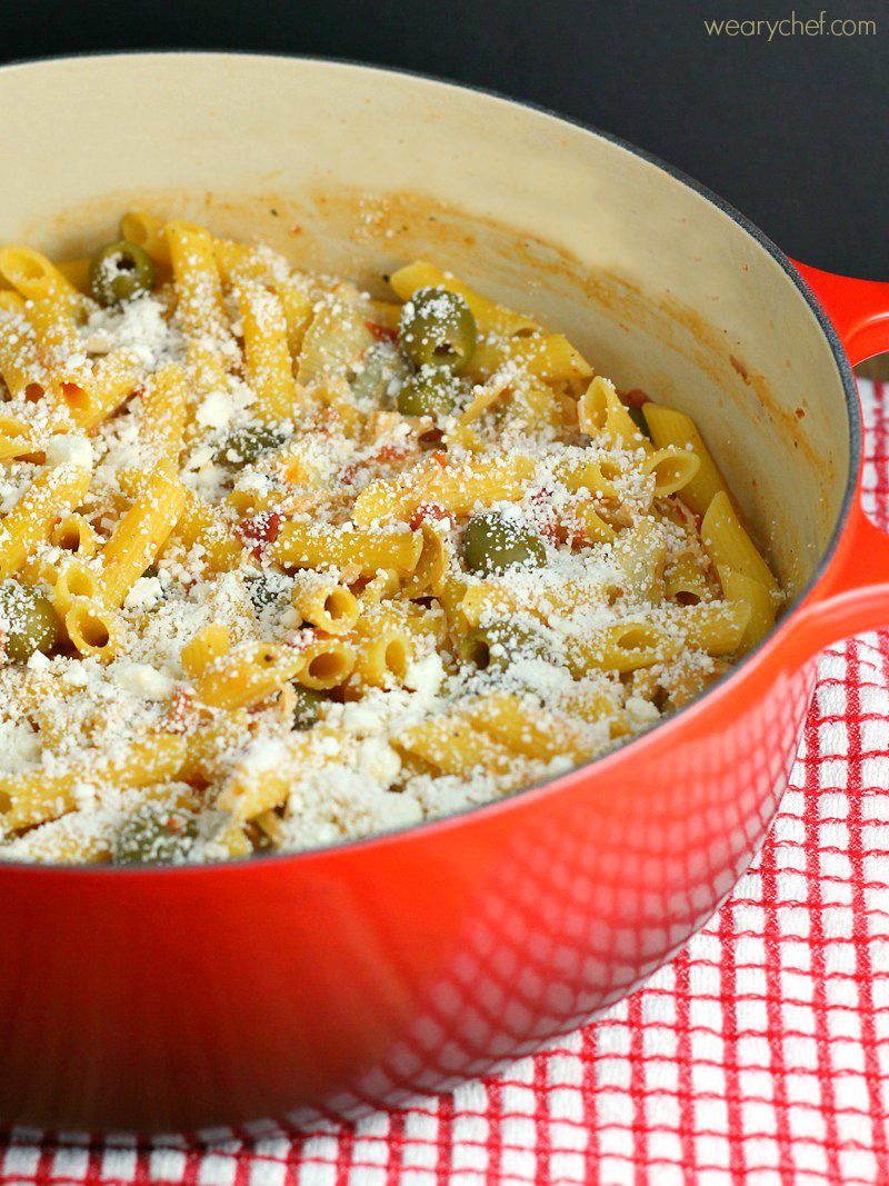 One-Pot Mediterranean Pasta - The Weary Chef