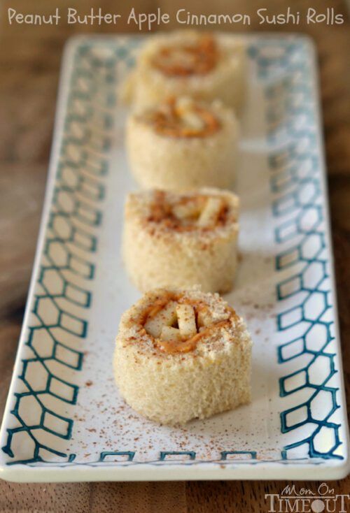 Peanut Butter Apple Cinnamon Honey Sushi Rolls | Mom on Timeout